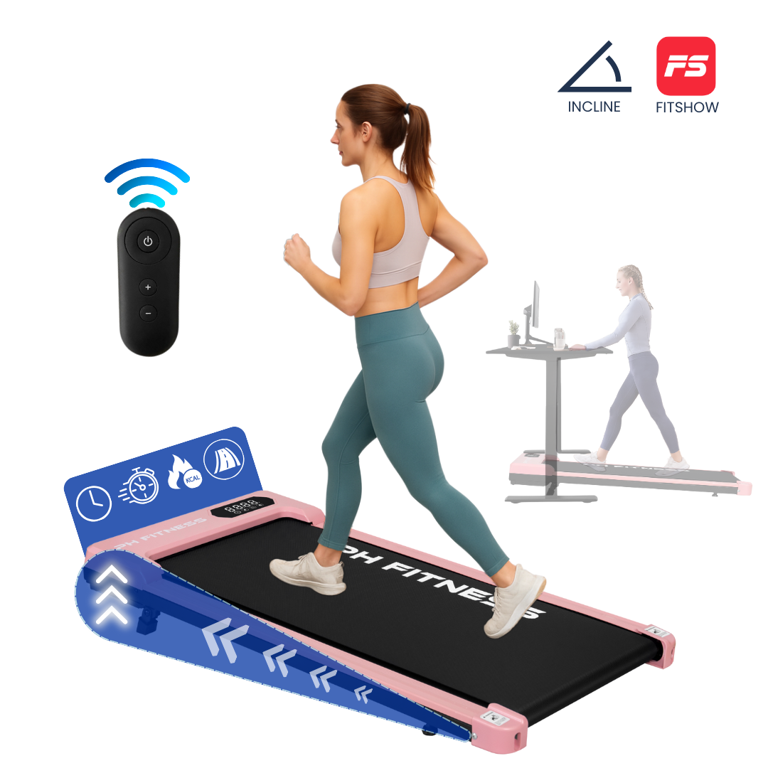 PH Fitness Laufband – 8 km/h – Steigung & manuelle Steigung – faltbar/zusammenklappbar – CR-B3 – Schwarz
