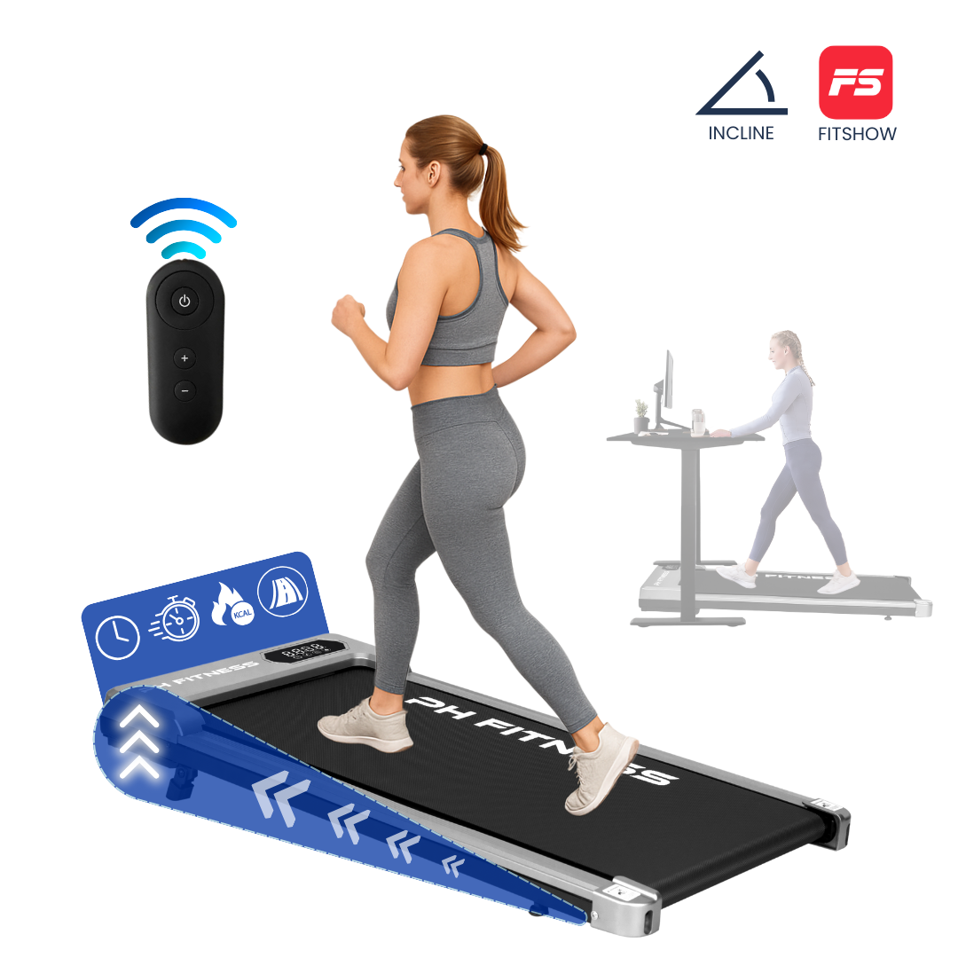PH Fitness Laufband – 8 km/h – Steigung & manuelle Steigung – faltbar/zusammenklappbar – CR-B3 – Schwarz