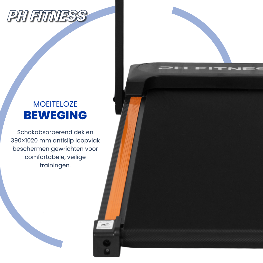 PH Fitness Loopband – 10 km/u – Incline & Handmatige Helling – Opvouwbaar / Inklapbaar – CR - A1F - 2 – Black / Zw - PH Fitness