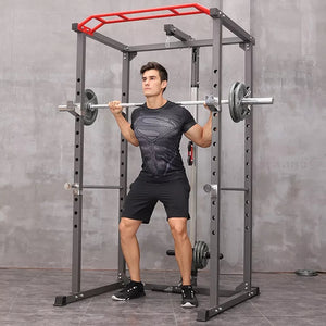 PH Fitness Squat Rack – Squat Rack für Langhantel mit Gewichten – Klimmzugstange und Dipstange – Latzug – Power Rack – Home Gym für Fitness und Sport zu Hause – Kraftstation