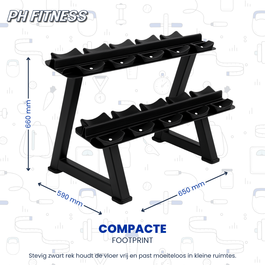 Hexa Hantelset - 2,5 bis 15 KG mit Hantelablage