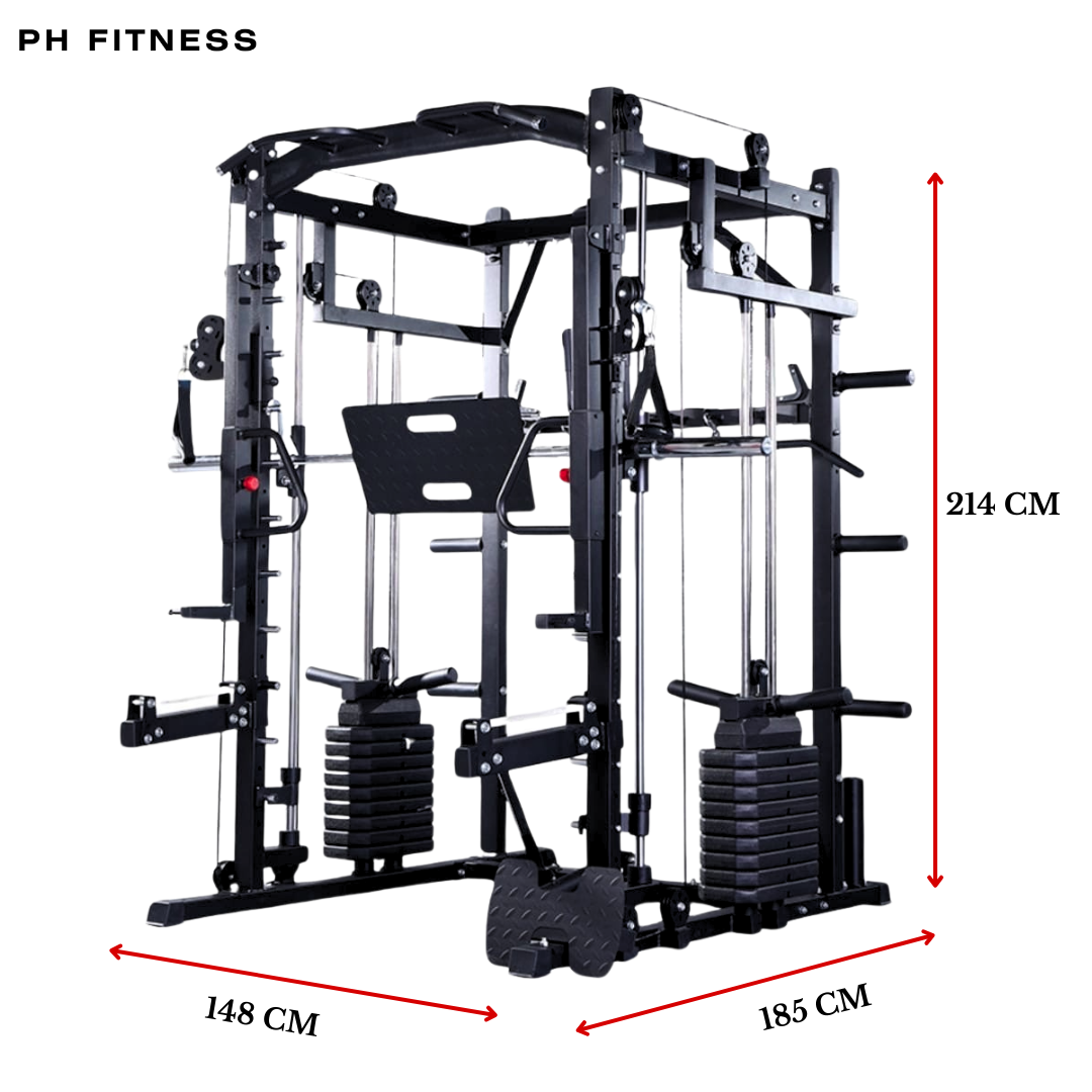 Premium Power Rack met Smith Machine, Leg Press en 160KG Gewichtsstapel