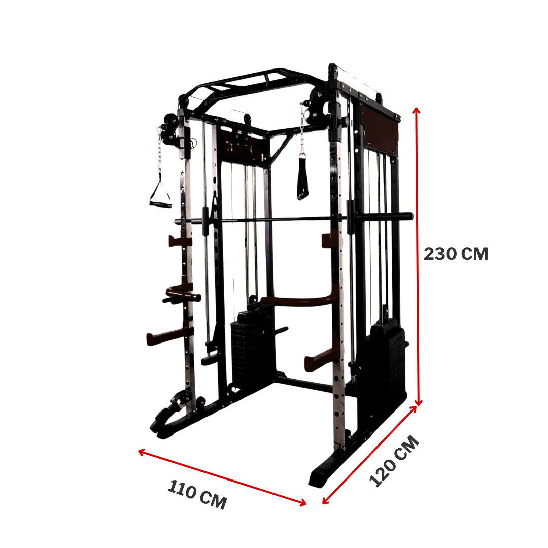 Premium-Power-Rack mit Smith-Maschine und 160-kg-Gewichtsstapel