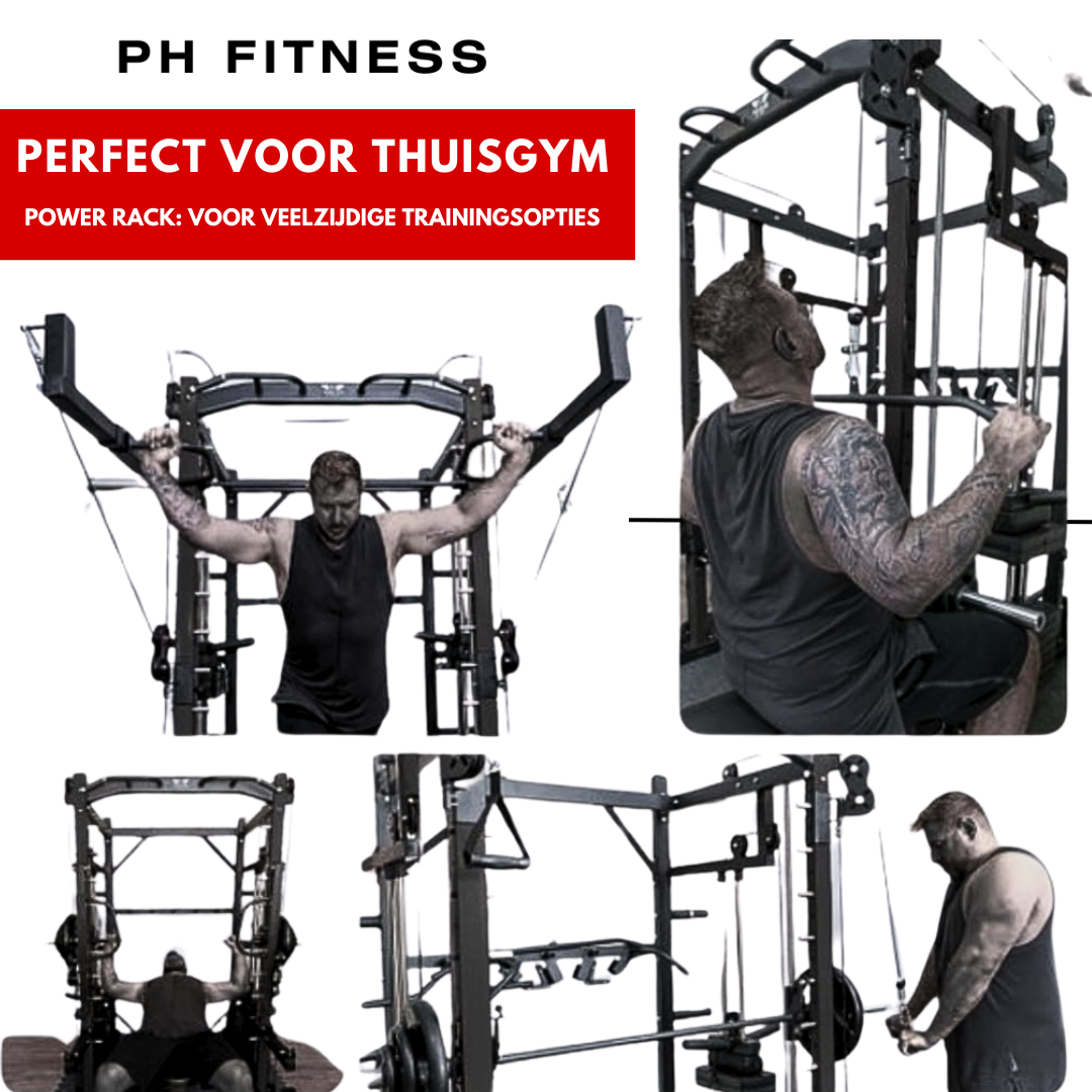 Premium Power Rack met Smith Machine, Leg Press en 160KG Gewichtsstapel