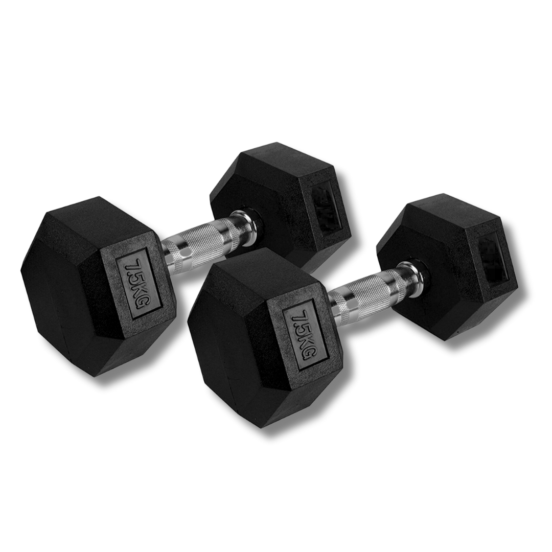 "Hexagonal dumbbells set for fitness training"
