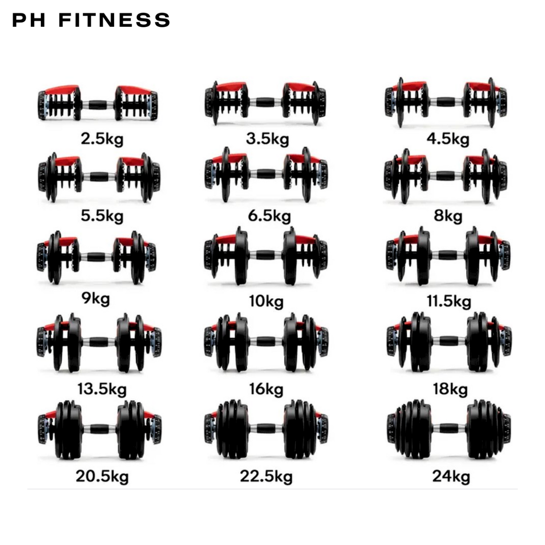 Verstellbares Hantelset 24 kg