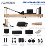 Klappbarer PH Fitness Pilates-Reformer aus Holz mit komplettem Zubehörset