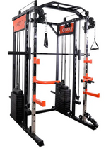 Afbeelding in Gallery-weergave laden, Premium Power Rack met Smith Machine en 120KG Weight Stack
