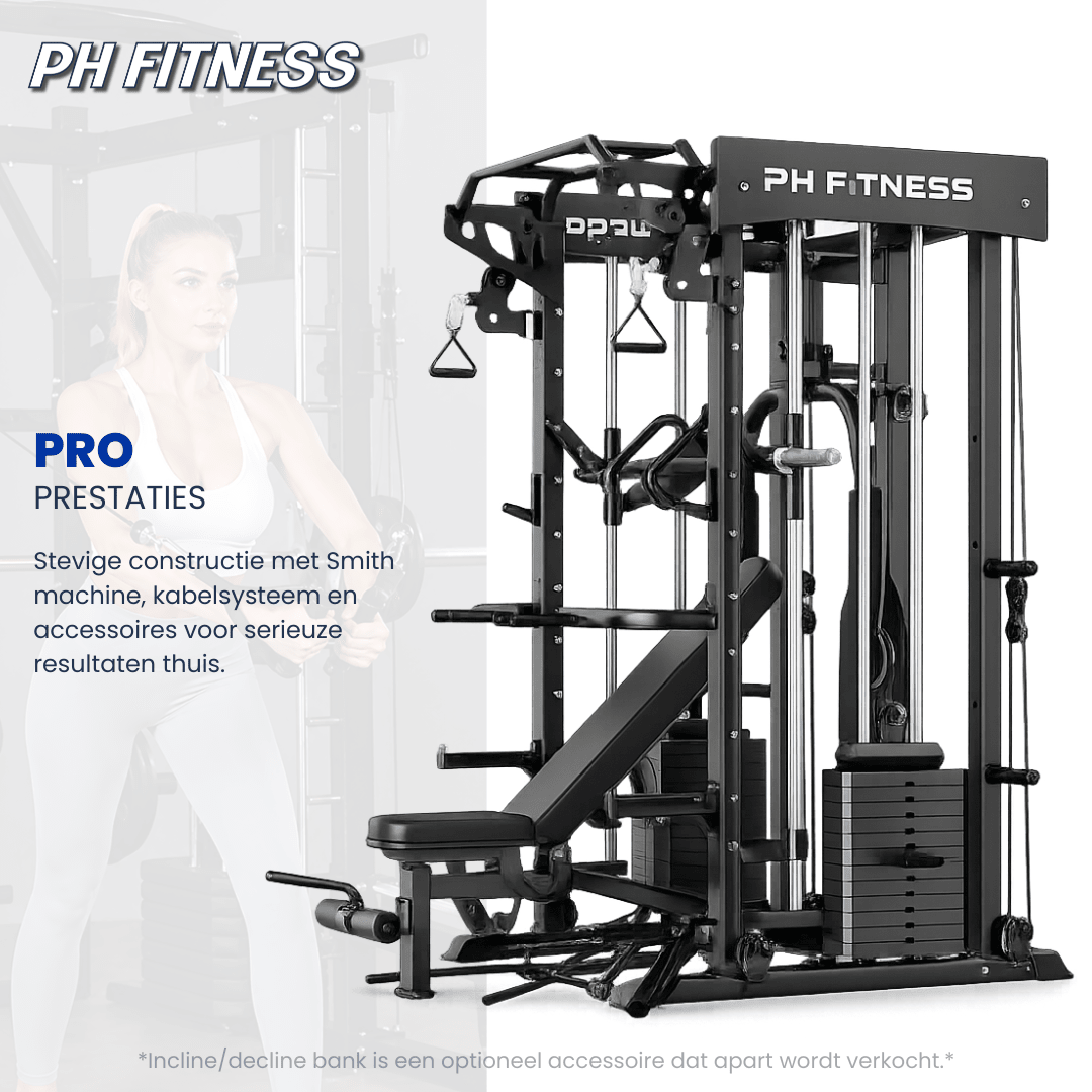 PH Fitness All-in-One Power Rack mit Smith-Maschine und 160 kg Gewichtsblöcken – Produktbild 5