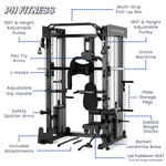 PH Fitness All-in-One Power Rack mit Smith-Maschine und 160 kg Gewichtsblöcken – Produktbild 6