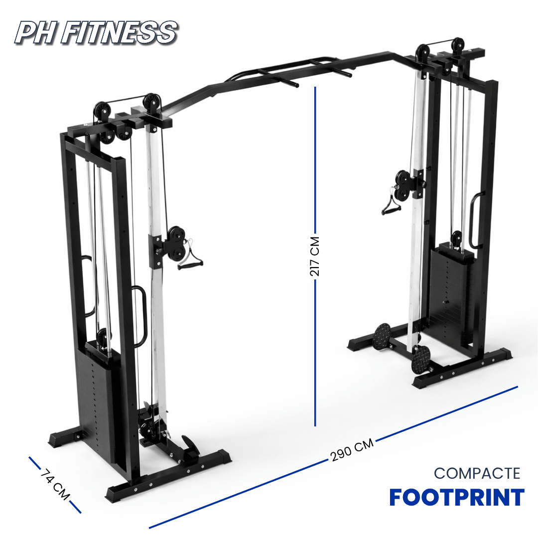 PH Fitness Dual Cable Crossover Functional Trainer mit zwei 100-kg-Gewichtsblöcken – Produktbild 3