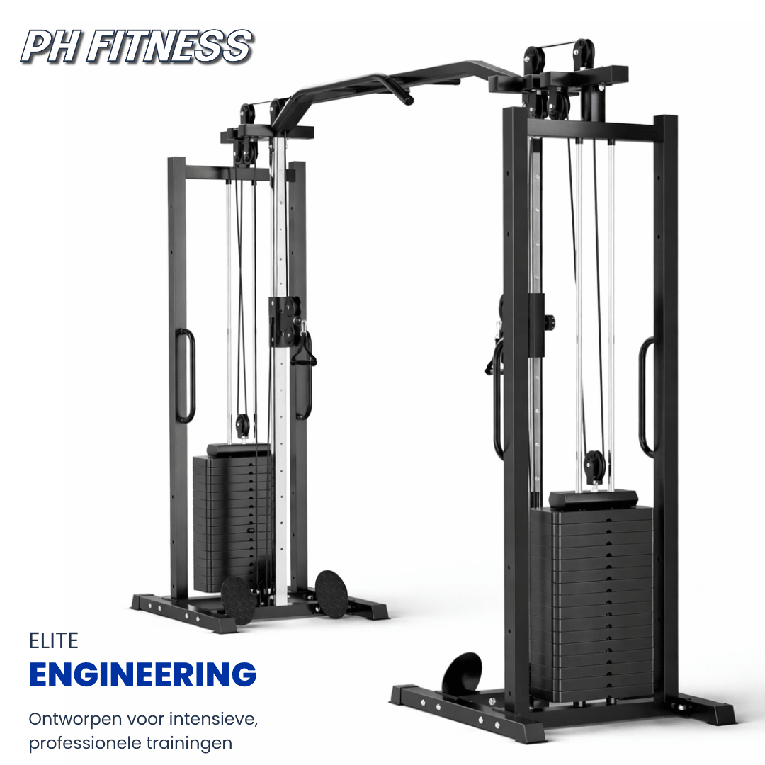PH Fitness Dual Cable Crossover Functional Trainer mit zwei 100-kg-Gewichtsblöcken – Produktbild 8