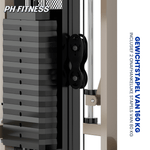 Zwei unabhängige 80-kg-Gewichtsblöcke am Fusion X Pro Rack