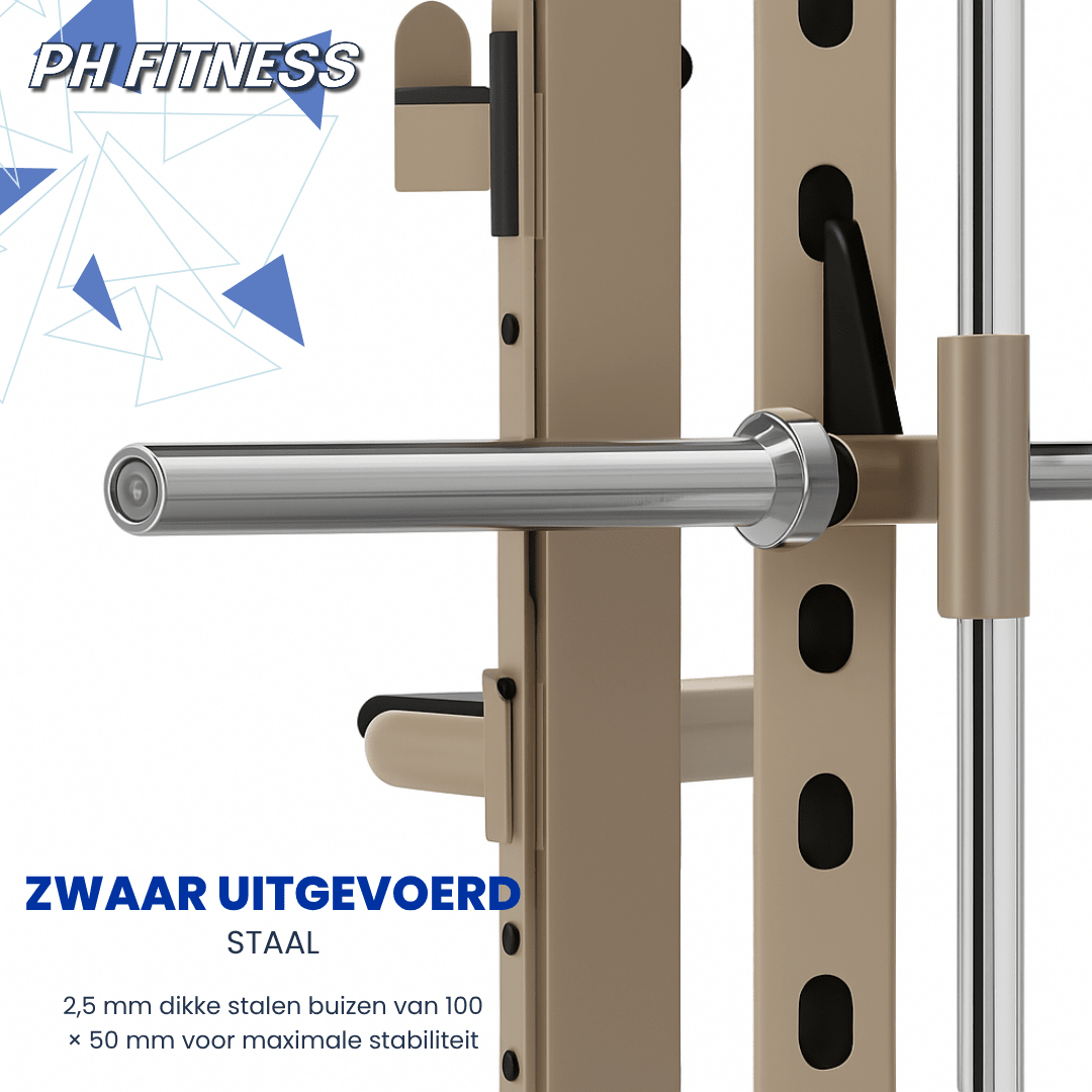 Robuster Stahlrahmen aus 100 × 50 mm starken Rohren mit 2,5 mm Wandstärke am Fusion X Pro Rack