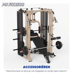 Fusion X Pro Rack mit optionaler Trainingsbank, Hantelscheiben und Langhantel