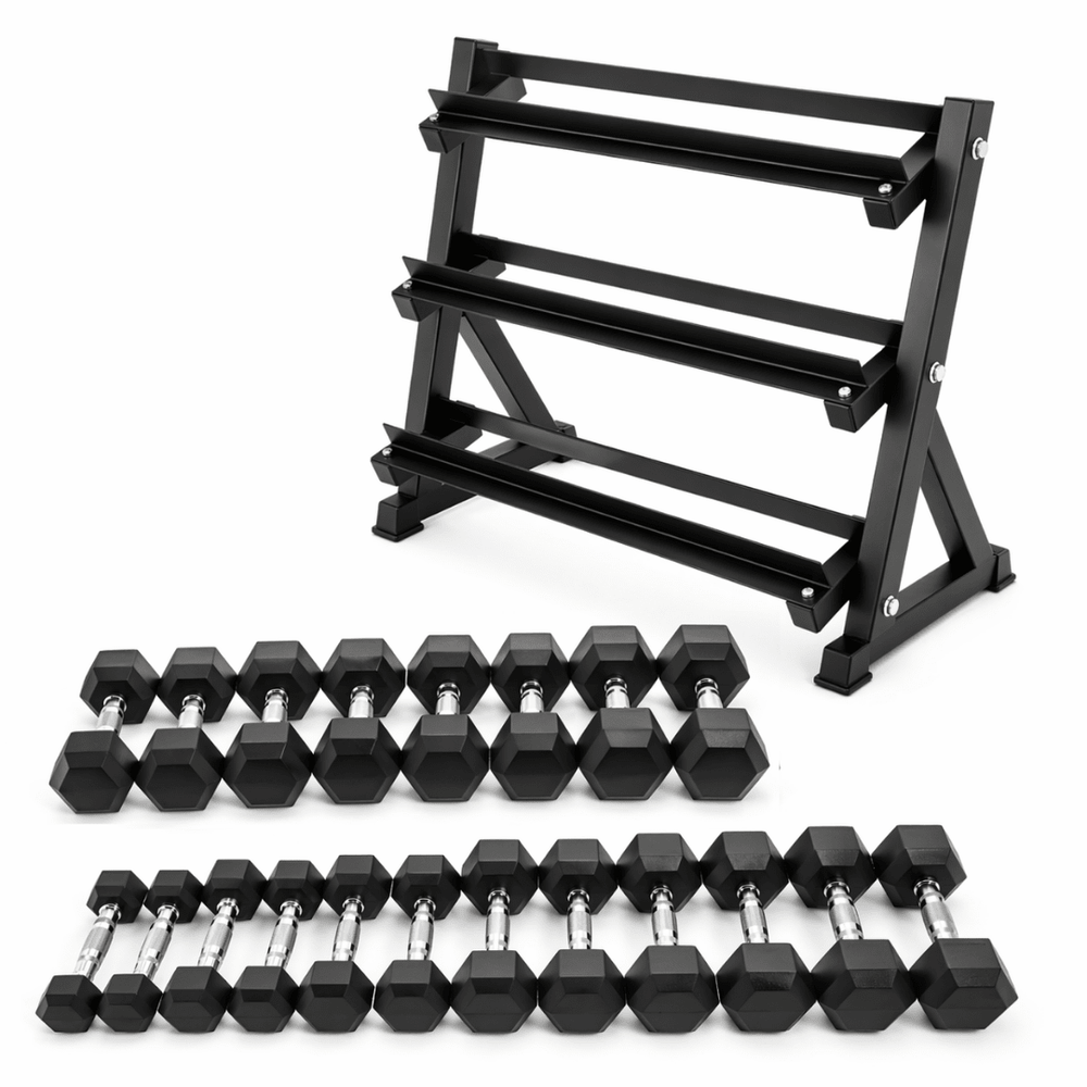 Hexa Dumbbell Set - 2.5 t/m 25KG met Dumbbell Rack - Physical Sports Group B.V.
