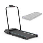 PH Fitness LB-600 klappbares Laufband mit einklappbarer Armstütze – aufgestellt und zusammengeklappt