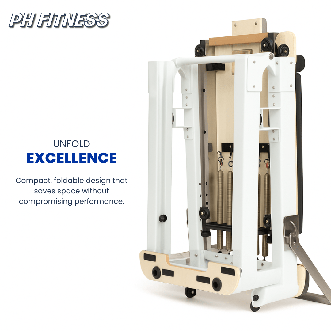 Opvouwbare Pilates Reformer – Premium Studio Kwaliteit met Verstelbare Veerweerstand - PH Fitness