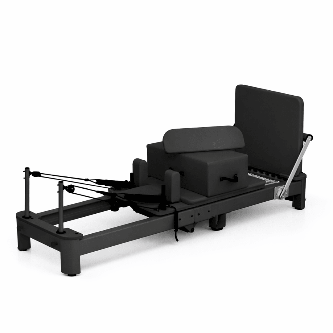 Schwarzer PH Fitness PRO Pilates Reformer aus Aluminium mit Box