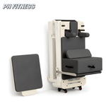 PRO Pilates Reformer vertikal verstaut mit Pilates-Box