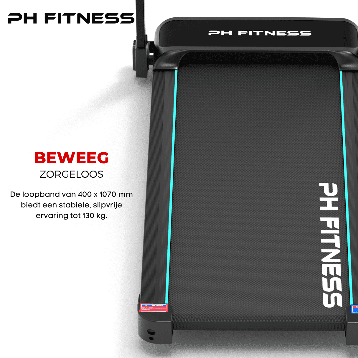 TH - 900 Opvouwbare Loopband – 1.5HP, 12km/u, Bluetooth App, 130kg Draagvermogen, Veiligheidssleutel - PH Fitness