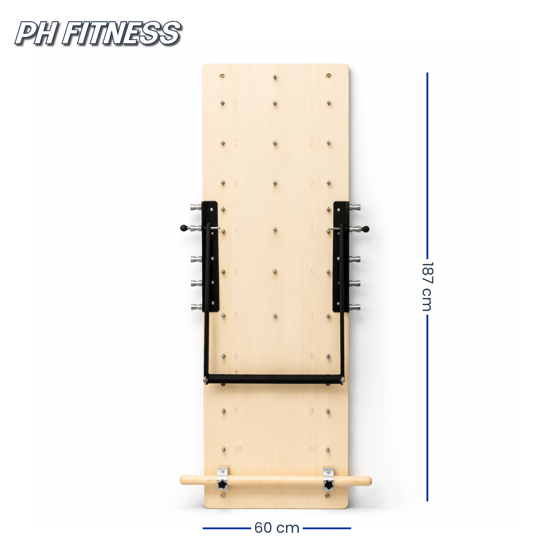 Maßzeichnung des PH Fitness Pilates-Wandtrainers