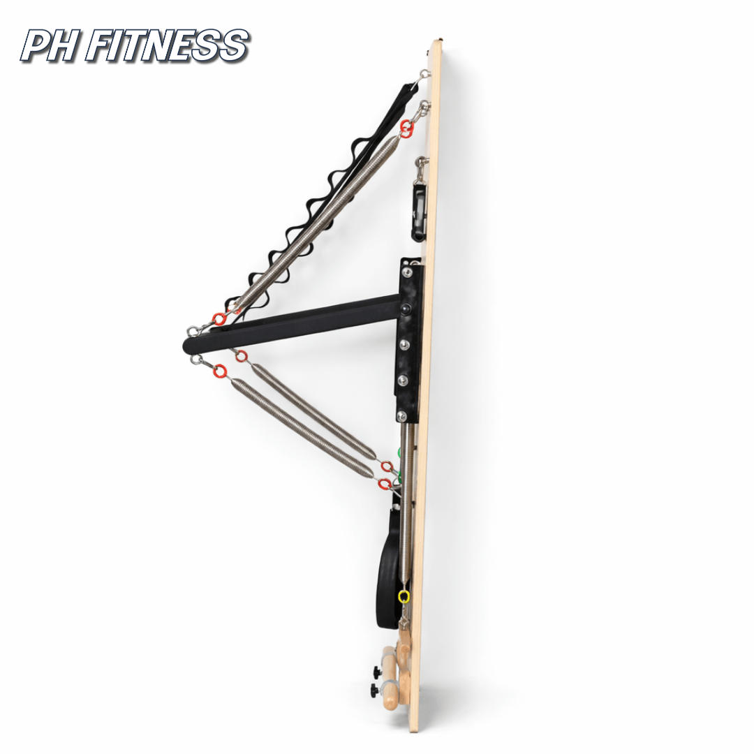 Seitenansicht des kompakten PH Fitness Pilates-Wandtrainers