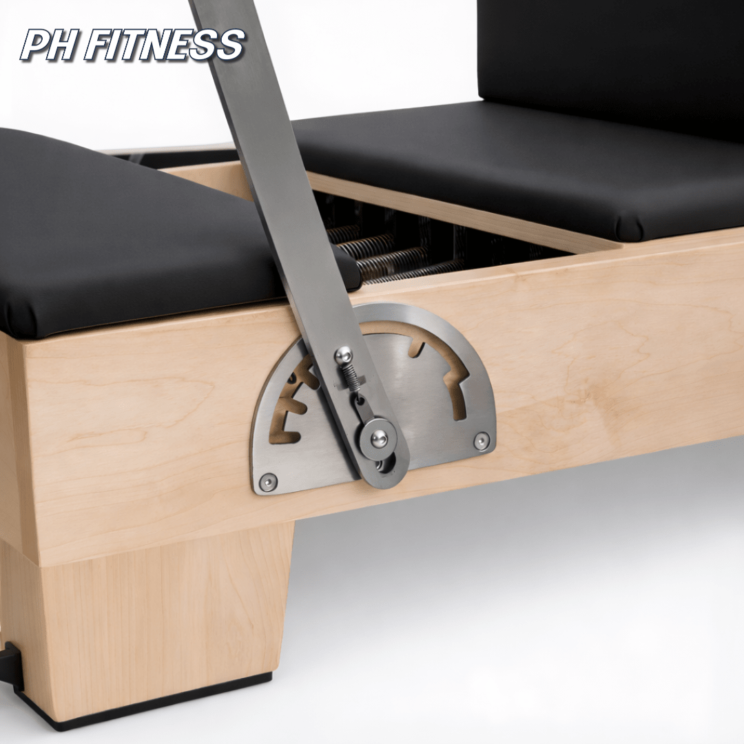 Verstellbare Fußstange des Pilates-Reformers aus Holz