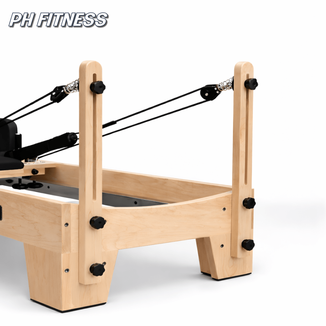 Verstellbare Seilzugstangen des Pilates-Reformers aus Holz